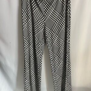 Chico's Black and White Houndstooth Wide-Leg Pants